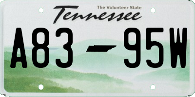 TN license plate A8395W