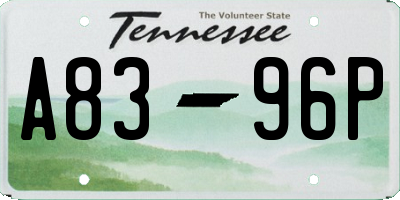 TN license plate A8396P