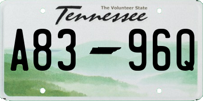 TN license plate A8396Q