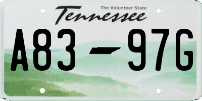 TN license plate A8397G