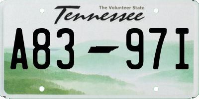 TN license plate A8397I