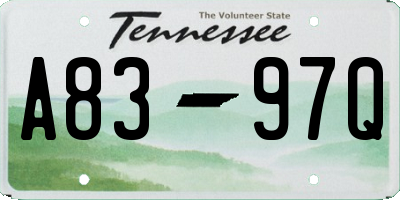 TN license plate A8397Q