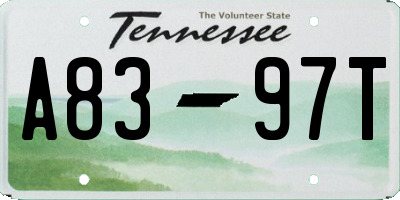 TN license plate A8397T