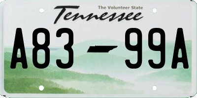 TN license plate A8399A