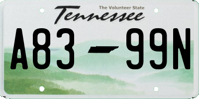 TN license plate A8399N