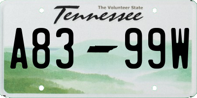 TN license plate A8399W