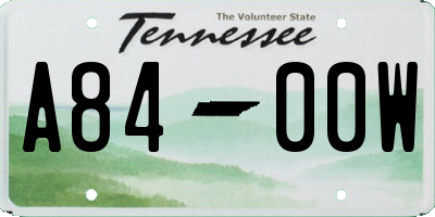 TN license plate A8400W