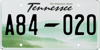 TN license plate A8402O