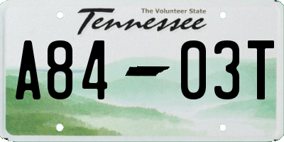 TN license plate A8403T