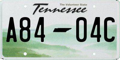 TN license plate A8404C