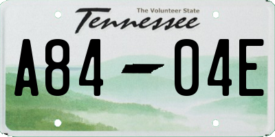 TN license plate A8404E