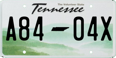 TN license plate A8404X
