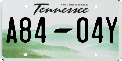 TN license plate A8404Y