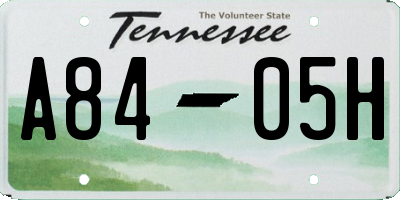 TN license plate A8405H
