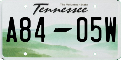 TN license plate A8405W