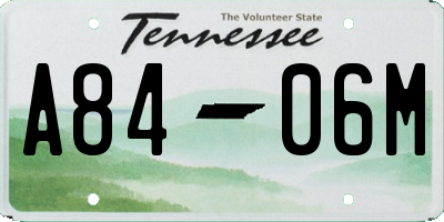 TN license plate A8406M
