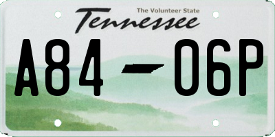 TN license plate A8406P