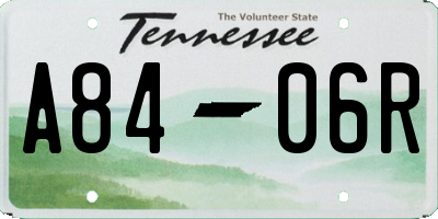 TN license plate A8406R