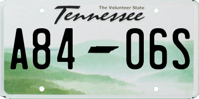 TN license plate A8406S