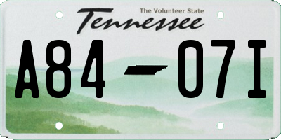 TN license plate A8407I