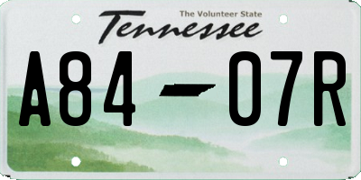 TN license plate A8407R