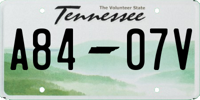 TN license plate A8407V