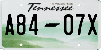 TN license plate A8407X