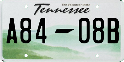 TN license plate A8408B