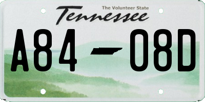 TN license plate A8408D