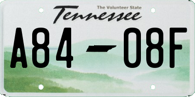 TN license plate A8408F