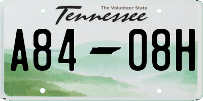 TN license plate A8408H
