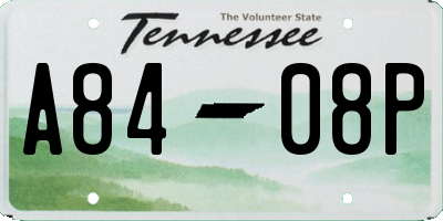 TN license plate A8408P