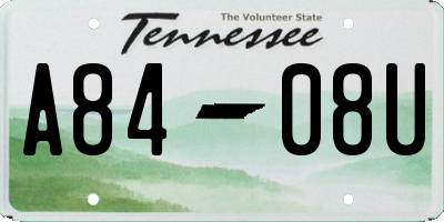 TN license plate A8408U