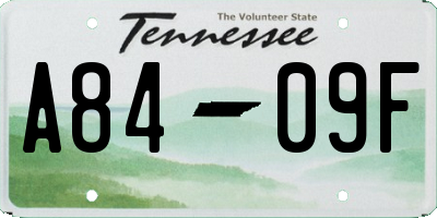 TN license plate A8409F