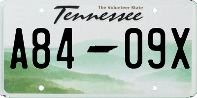 TN license plate A8409X