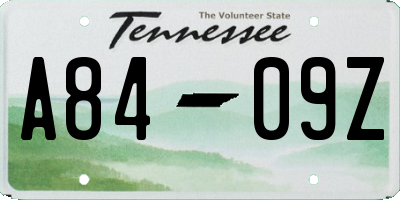 TN license plate A8409Z