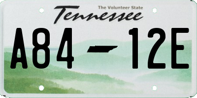 TN license plate A8412E