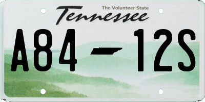 TN license plate A8412S