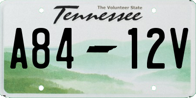 TN license plate A8412V