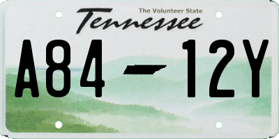 TN license plate A8412Y