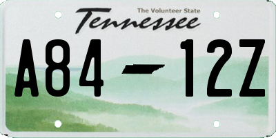 TN license plate A8412Z