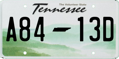TN license plate A8413D