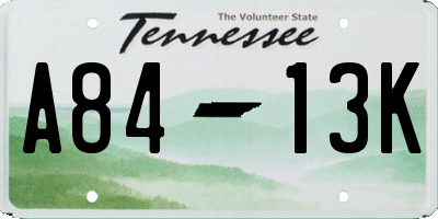 TN license plate A8413K