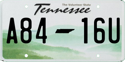 TN license plate A8416U