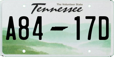 TN license plate A8417D