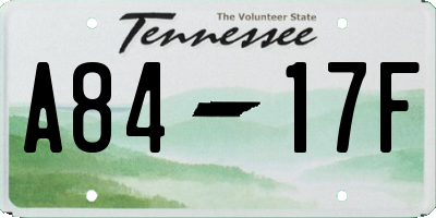 TN license plate A8417F