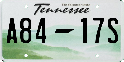 TN license plate A8417S