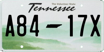TN license plate A8417X