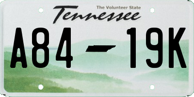 TN license plate A8419K
