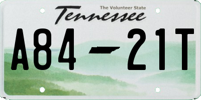 TN license plate A8421T